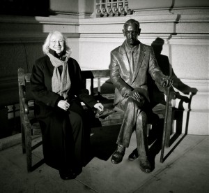 Barbara with Jan Karski, Polish Consulate General, New York City.